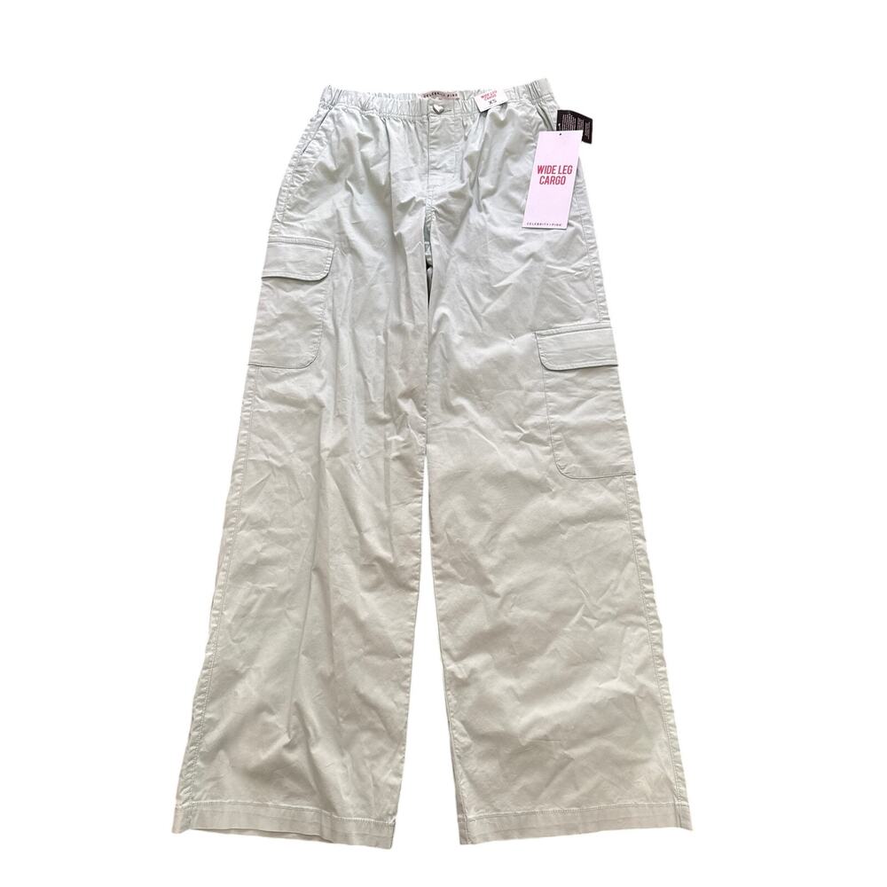 NWT Celebrity Pink Womens Sz XS Wide Leg Cargo Pant Mint Green